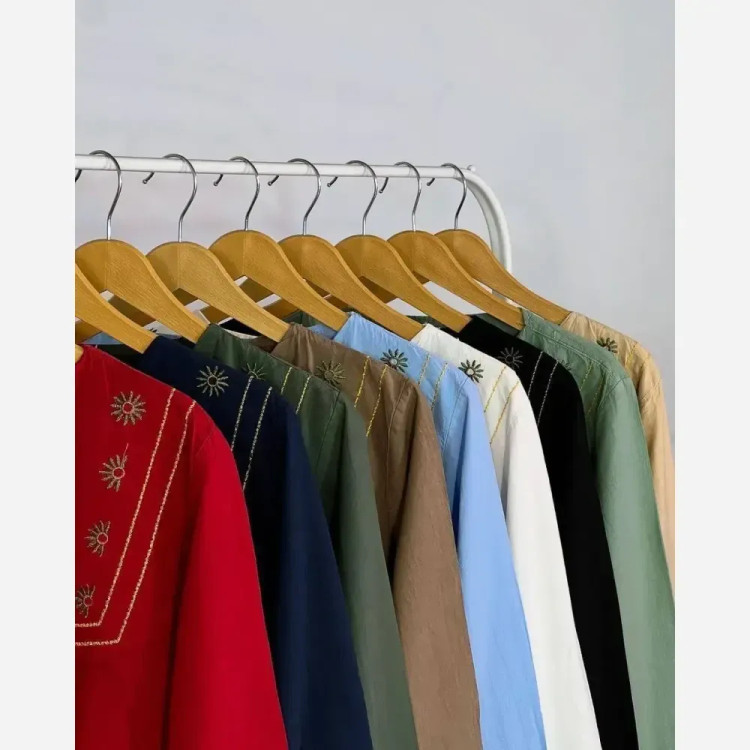 مانتو الیاف لینن گلدوزی شده مدل ستایش فری سایز 36 تا 46
