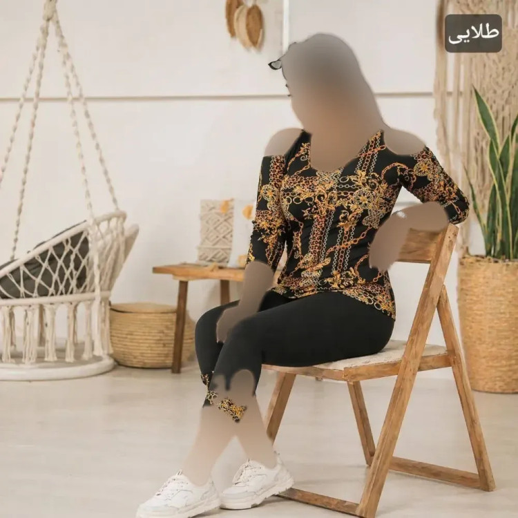 ست تونیک و شلوارک زنانه سرشونه باز ویسکوز الیزه فری سایز 36 تا 52