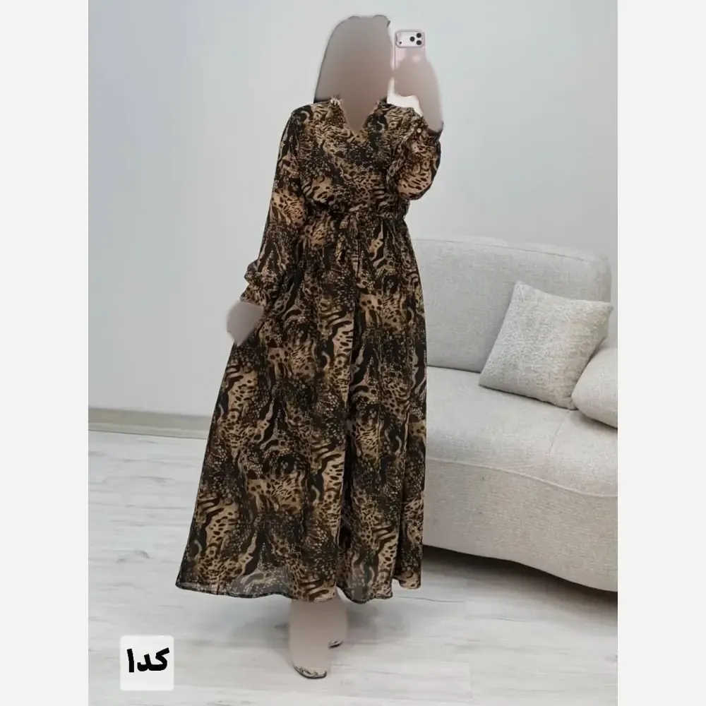 پیراهن ساحلی زنانه حریر آستردار فری سایز مدل دلمار
