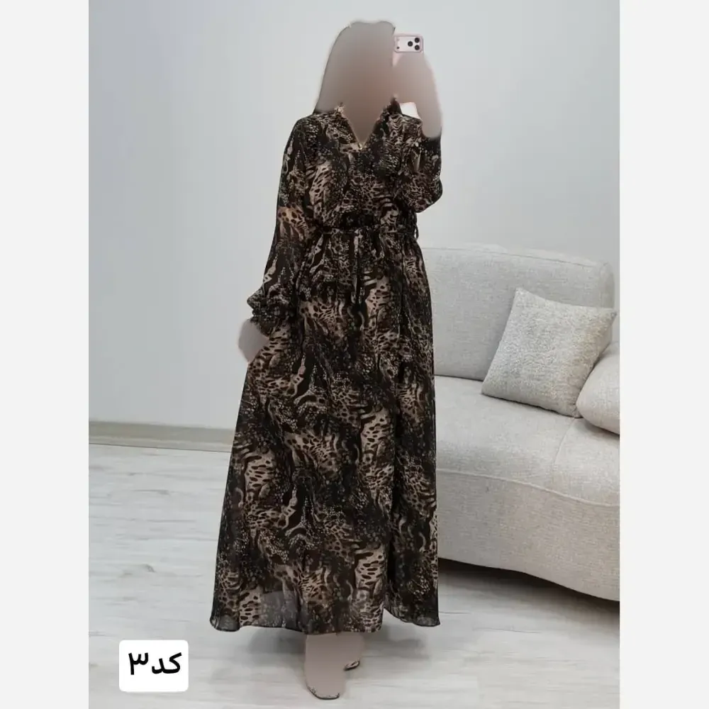 پیراهن ساحلی زنانه حریر آستردار فری سایز مدل دلمار
