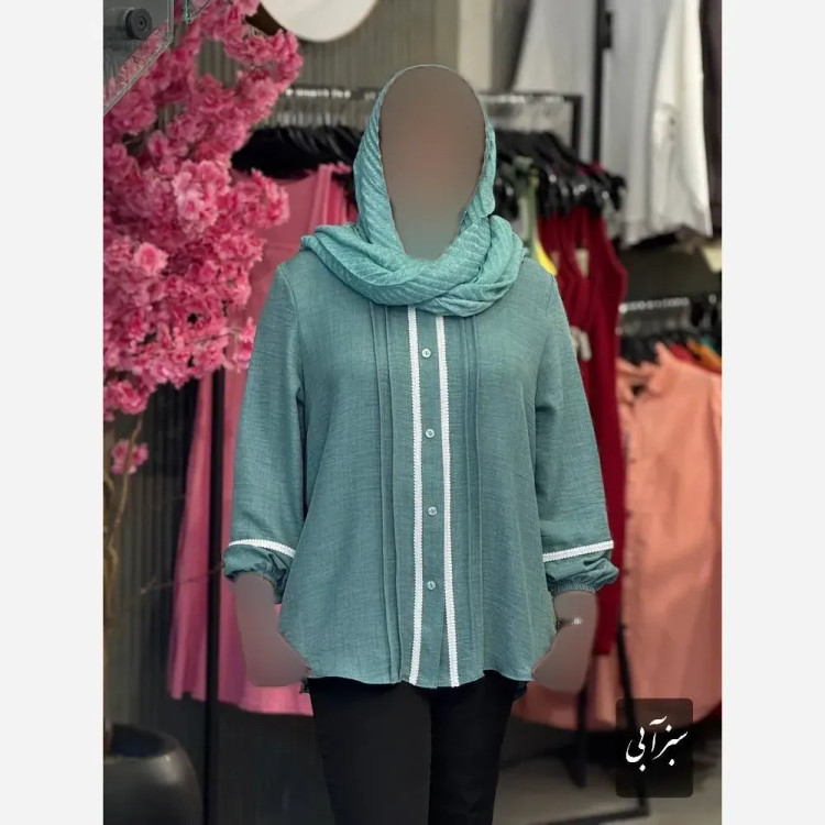 شومیز زنانه مدل جلومغزی جنس بابوس تابستانه و خنک سایز 42 تا 48