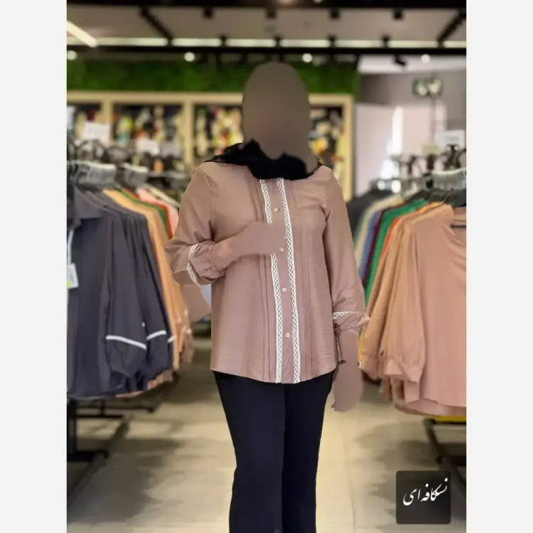 شومیز زنانه مدل جلومغزی جنس بابوس تابستانه و خنک سایز 42 تا 48