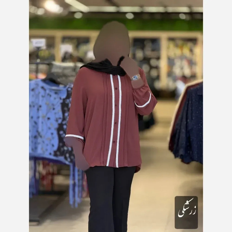 شومیز زنانه مدل جلومغزی جنس بابوس تابستانه و خنک سایز 42 تا 48