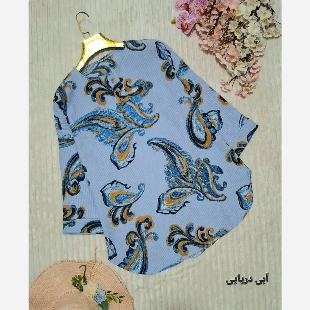 شومیز مانتویی سنتی دکمه چوبی جنس ینزی پنبه درجه یک فری سایز