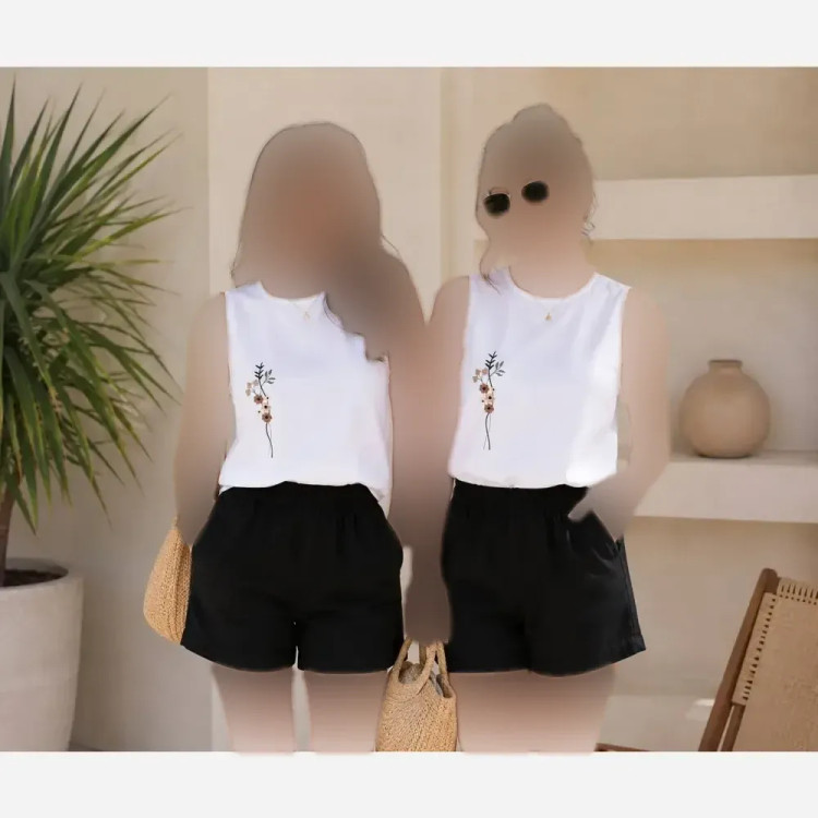 ست تاپ و شلوارک زنانه نخ پنبه سایز 38 تا 48