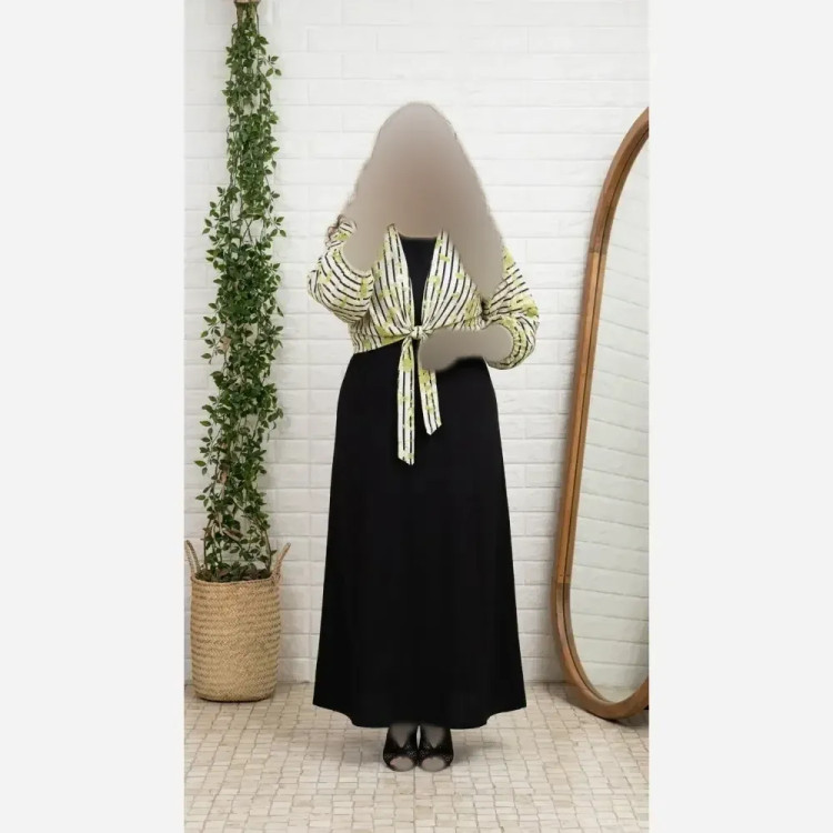 مینی اسکارف گیپور دور دانتل مشکی سایز 65 در 65