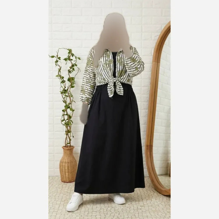 مینی اسکارف گیپور دور دانتل مشکی سایز 65 در 65