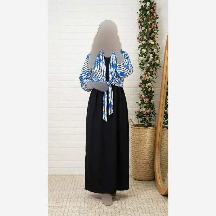 مینی اسکارف گیپور دور دانتل مشکی سایز 65 در 65