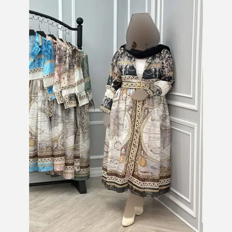 پیراهن ساحلی زنانه مدل کیمیا جنس ابریشمی پفکی فری سایز 38 تا 48