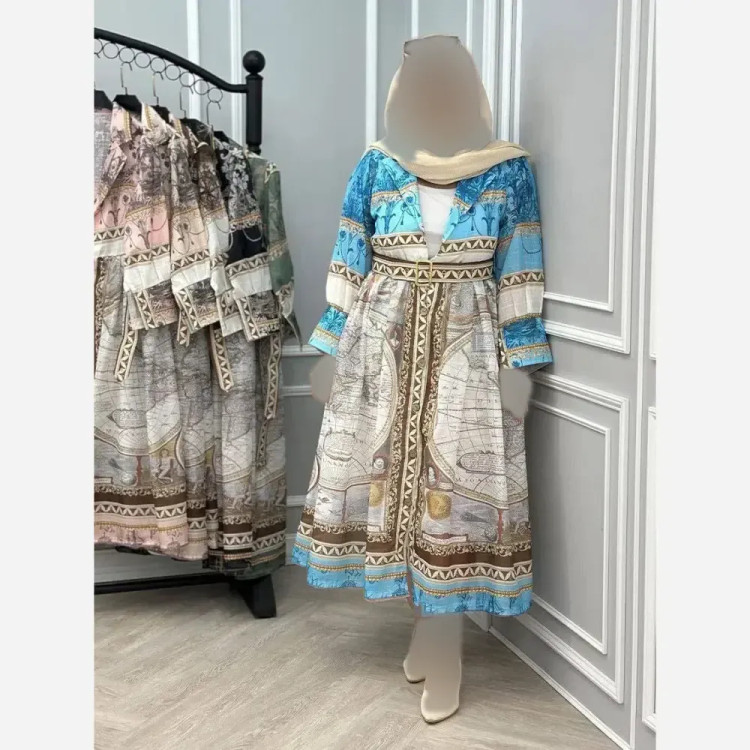 پیراهن ساحلی زنانه مدل کیمیا جنس ابریشمی پفکی فری سایز 38 تا 48