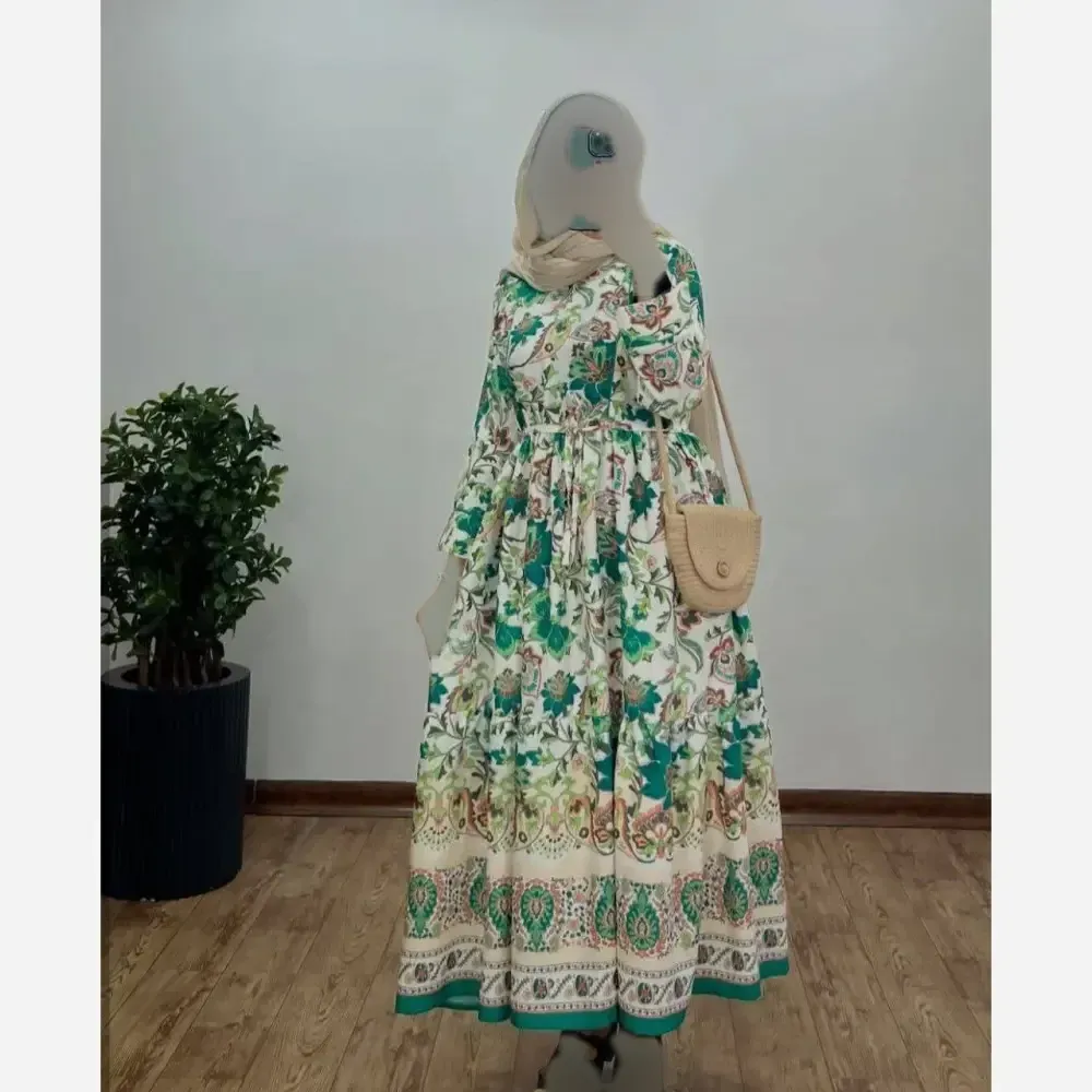 پیراهن ساحلی زنانه مدل رُز جنس بوگاتی ترک فری سایز 38 تا 46