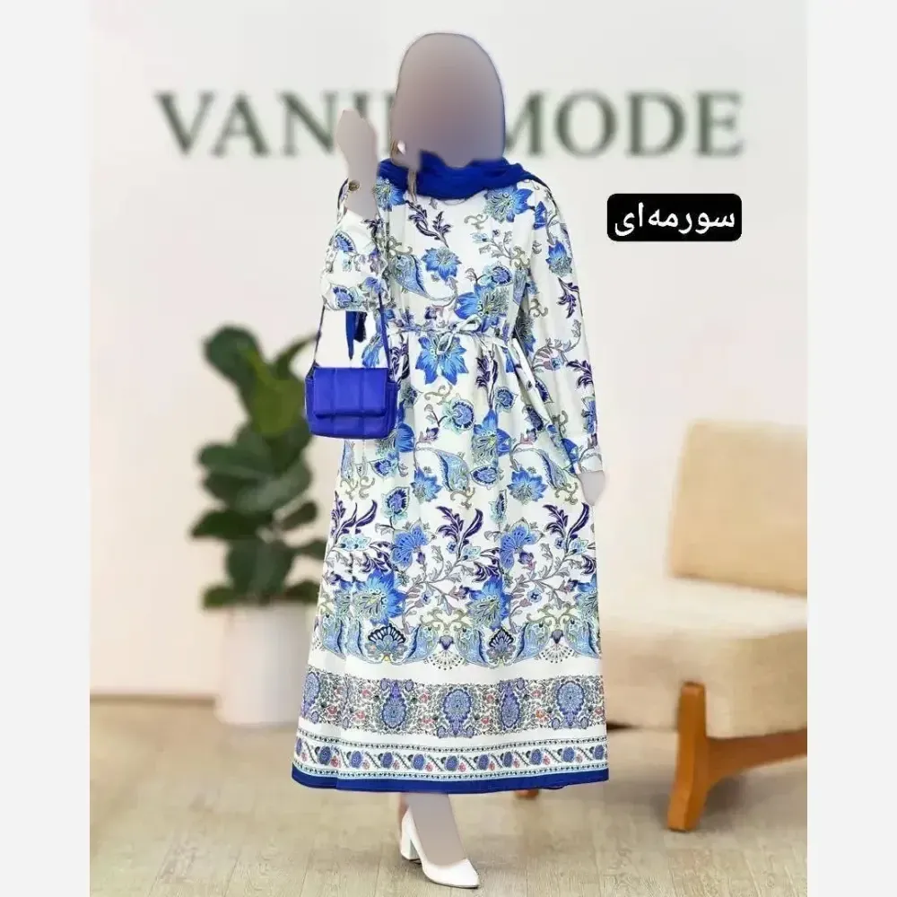 پیراهن ساحلی زنانه مدل رُز جنس بوگاتی ترک فری سایز 38 تا 46