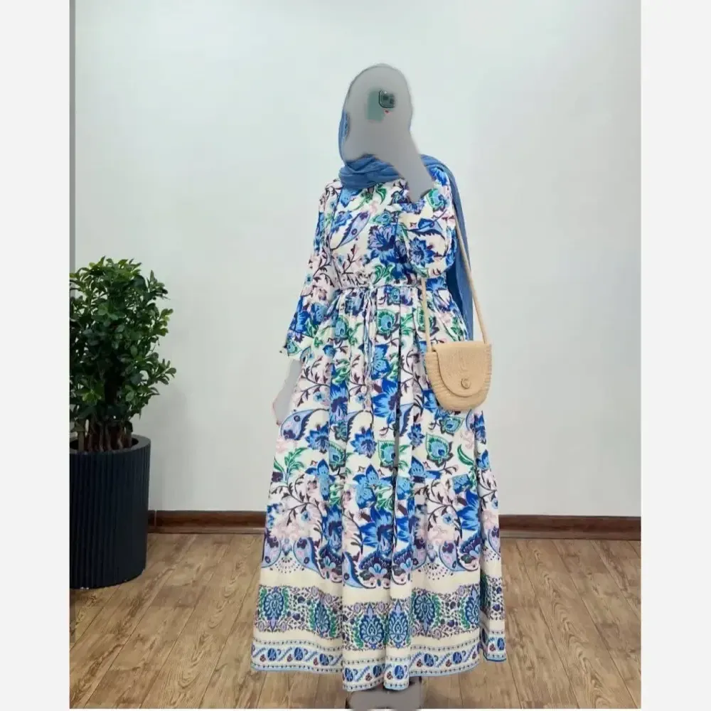 پیراهن ساحلی زنانه مدل رُز جنس بوگاتی ترک فری سایز 38 تا 46