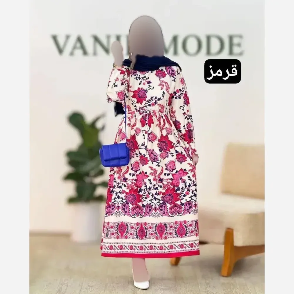 پیراهن ساحلی زنانه مدل رُز جنس بوگاتی ترک فری سایز 38 تا 46
