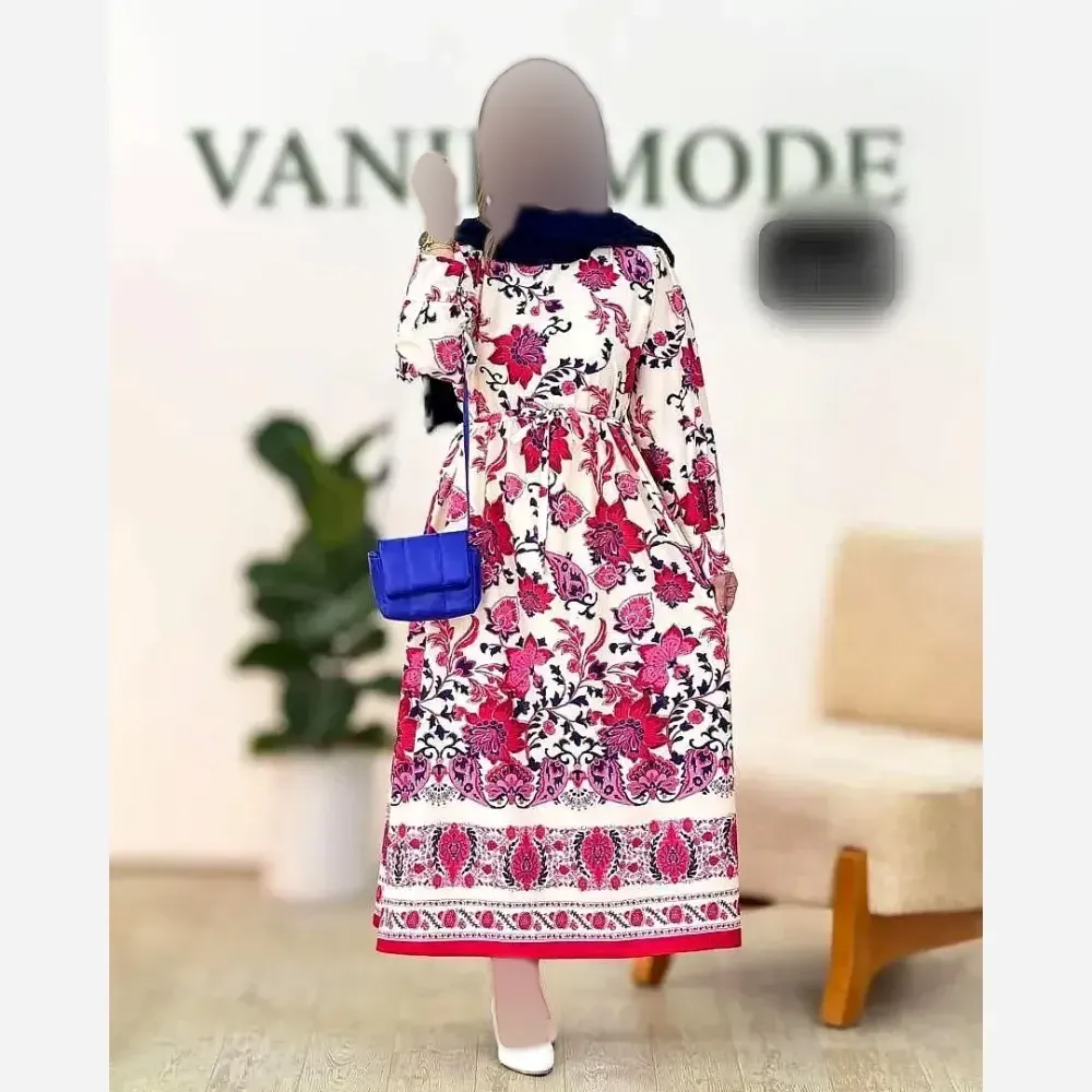 پیراهن ساحلی زنانه مدل رُز جنس بوگاتی ترک فری سایز 38 تا 46