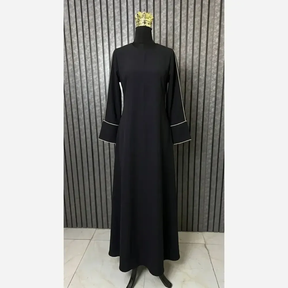 عبا زنانه مدل امنه جنس الیزه رنگ مشکی فری سایز