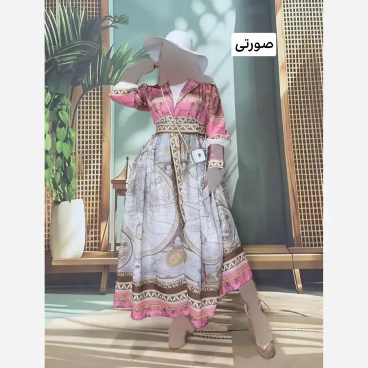 پیراهن زنانه مدل خوش چهره جنس حریر ابریشم پفکی خارجی فری سایز 36 تا 46