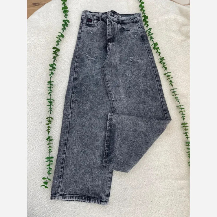 شلوار جین واید بگ زنانه مدل گریس جنس جین ترک رنگ طوسی و ذغالی