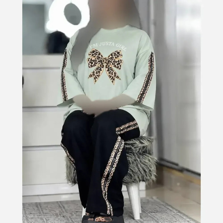ست بلوز و شلوار زنانه مدل ویکتوریا جنس پنبه گلکسی فری سایز 38 تا 48