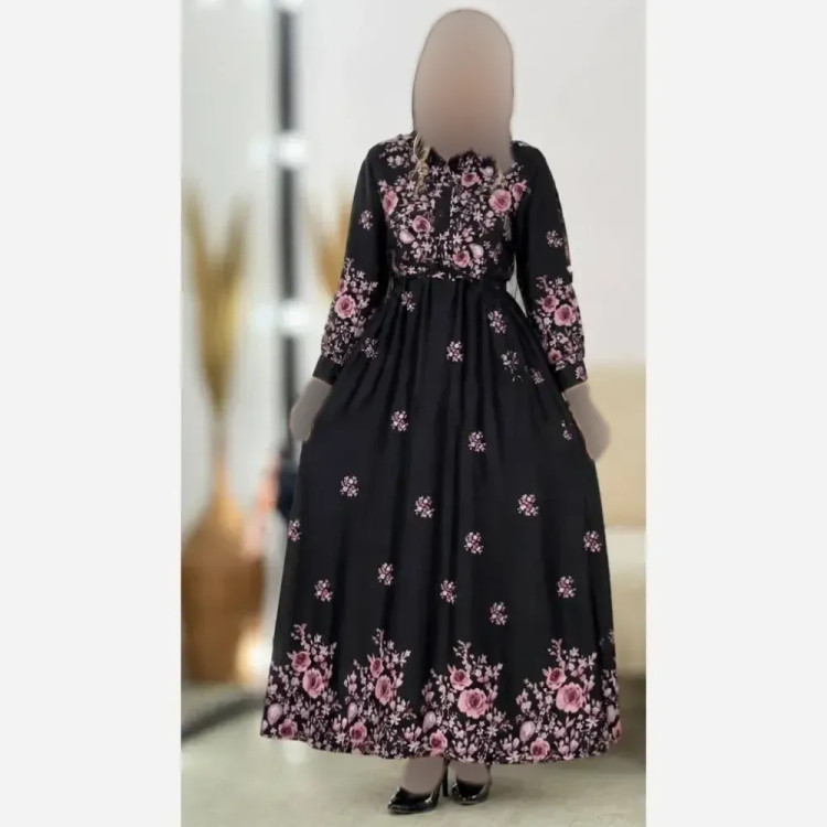 پیراهن زنانه مدل زنبق جنس بوگاتی درجه یک فری سایز 36 تا 46