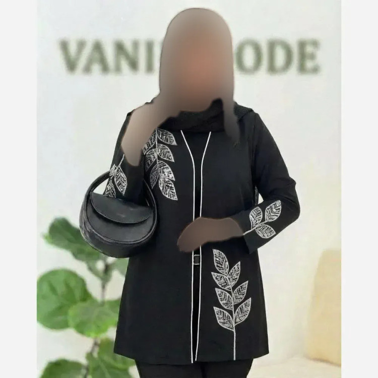 شومیز زنانه مدل غزاله جنس پرشین مشکی فری سایز 36 تا 46