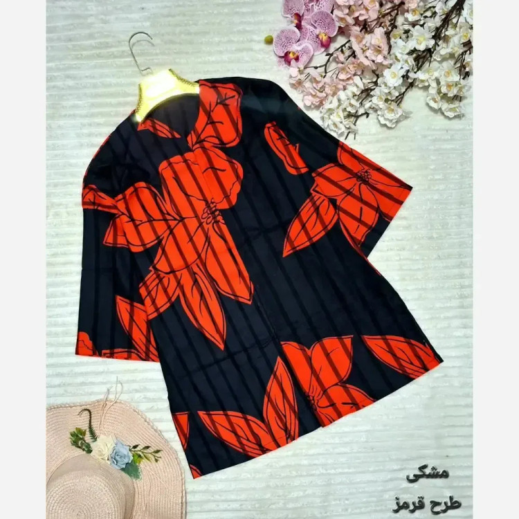 مانتو کتی محرمی طرحدار زنانه جنس پلاسما مراکشی فری سایز