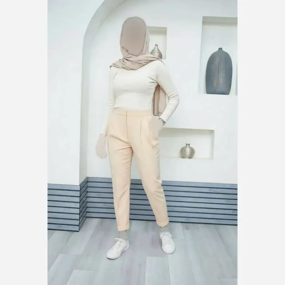 شلوار مام استایل زنانه جنس شانتون درجه یک رنگبندی متنوع سایز 40 تا 48