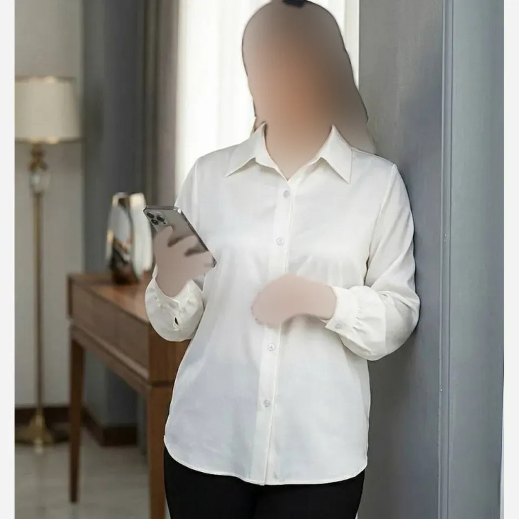 شومیز زنانه مدل چیترا جنس سوپر مازراتی رنگ سفید سایز 38 تا 60