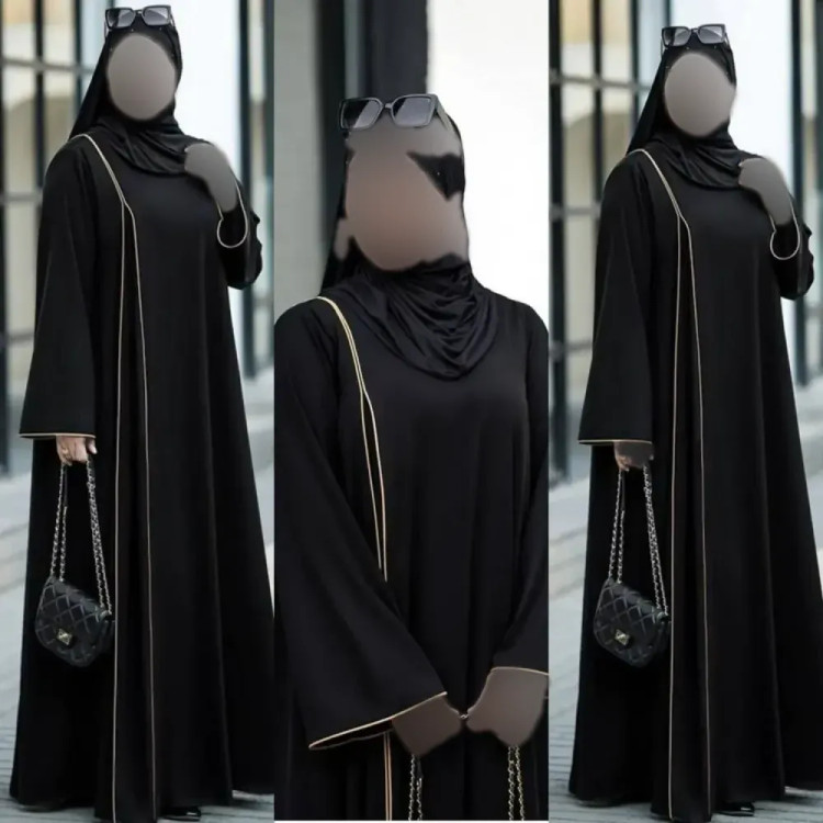عبا زنانه مدل تامیلا جنس ابروبادی رنگ مشکی فری سایز 38 تا 48