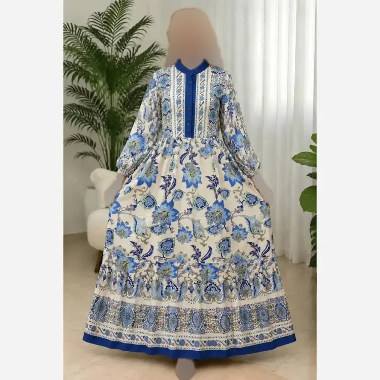 پیراهن ساحلی زنانه جنس بوگاتی یقه دکمهدار فری سایز 38 تا 48