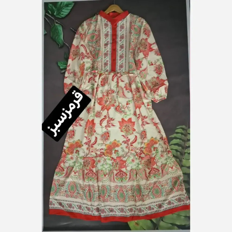 پیراهن ساحلی زنانه جنس بوگاتی یقه دکمهدار فری سایز 38 تا 48