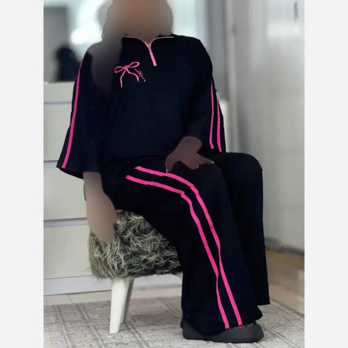 ست تیشرت و شلوار زنانه مدل ژاله جنس نخ پنبه فری سایز 38 تا 46