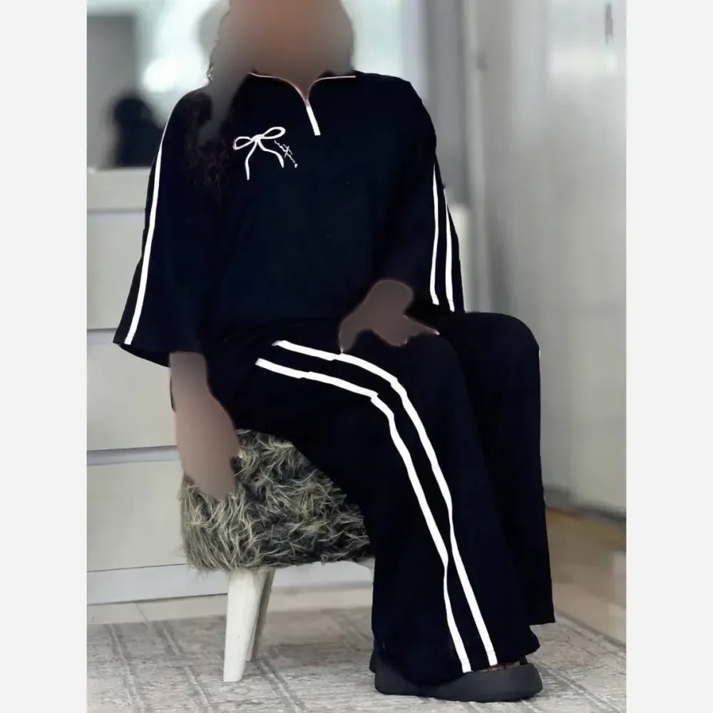 ست تیشرت و شلوار زنانه مدل ژاله جنس نخ پنبه فری سایز 38 تا 46