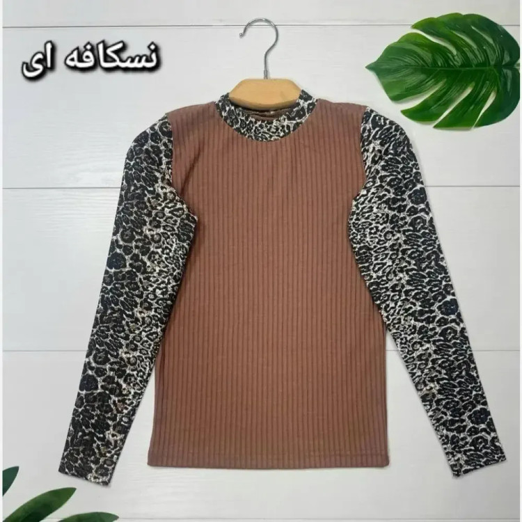 بلوز زنانه مدل بهکامه جنس فانریپ کش یقه گرد فری سایز 36 تا 44