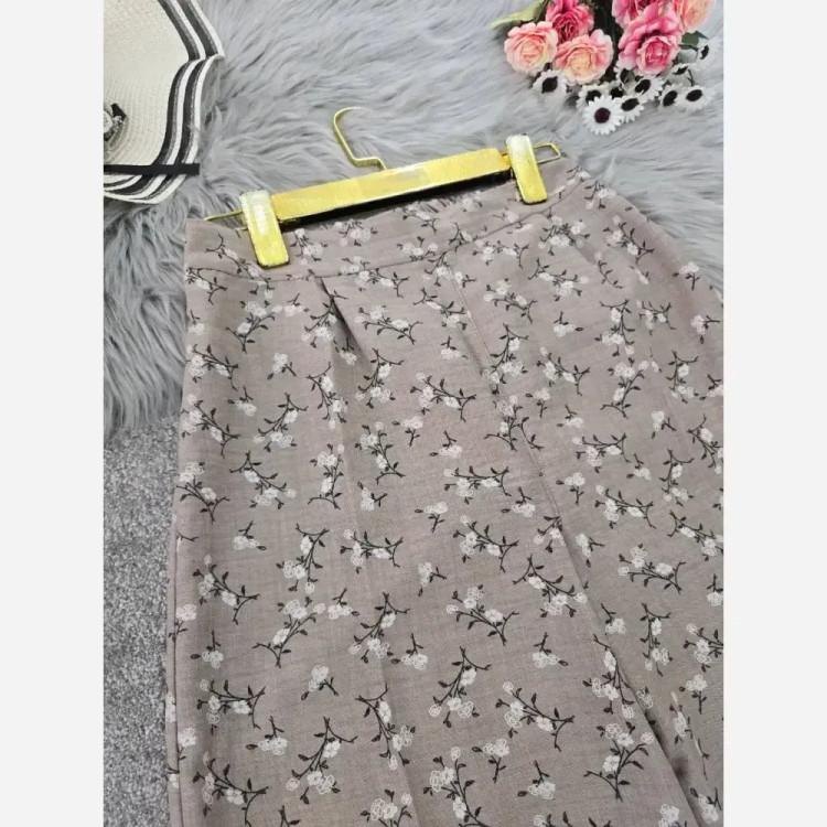 شلوار زنانه بگ طرحدار مدل گل گچی جنس شانتون خنک قد 100 سایز 38 تا 52