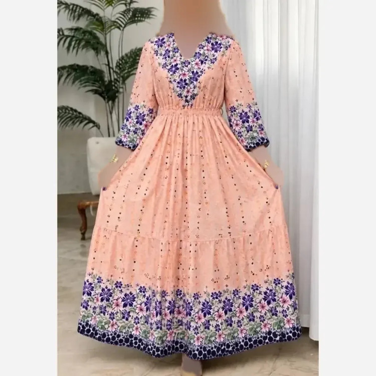 پیراهن ساحلی زنانه مدل مرداد جنس بوگاتی فری سایز 36 تا 46