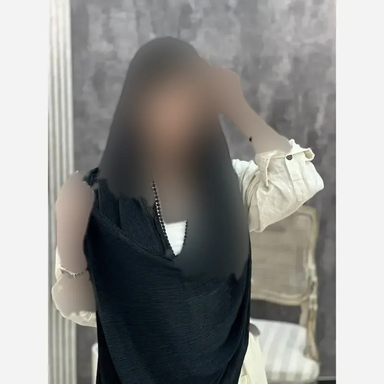 شال پلیسه لبه عدسی مشکی قواره بزرگ 175 در 75 سانتیمتر