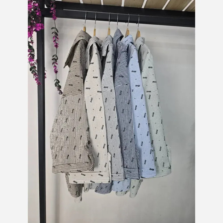 شومیز زنانه راه راه لنین کتان فری سایز 36 تا 46 خنک تابستانی