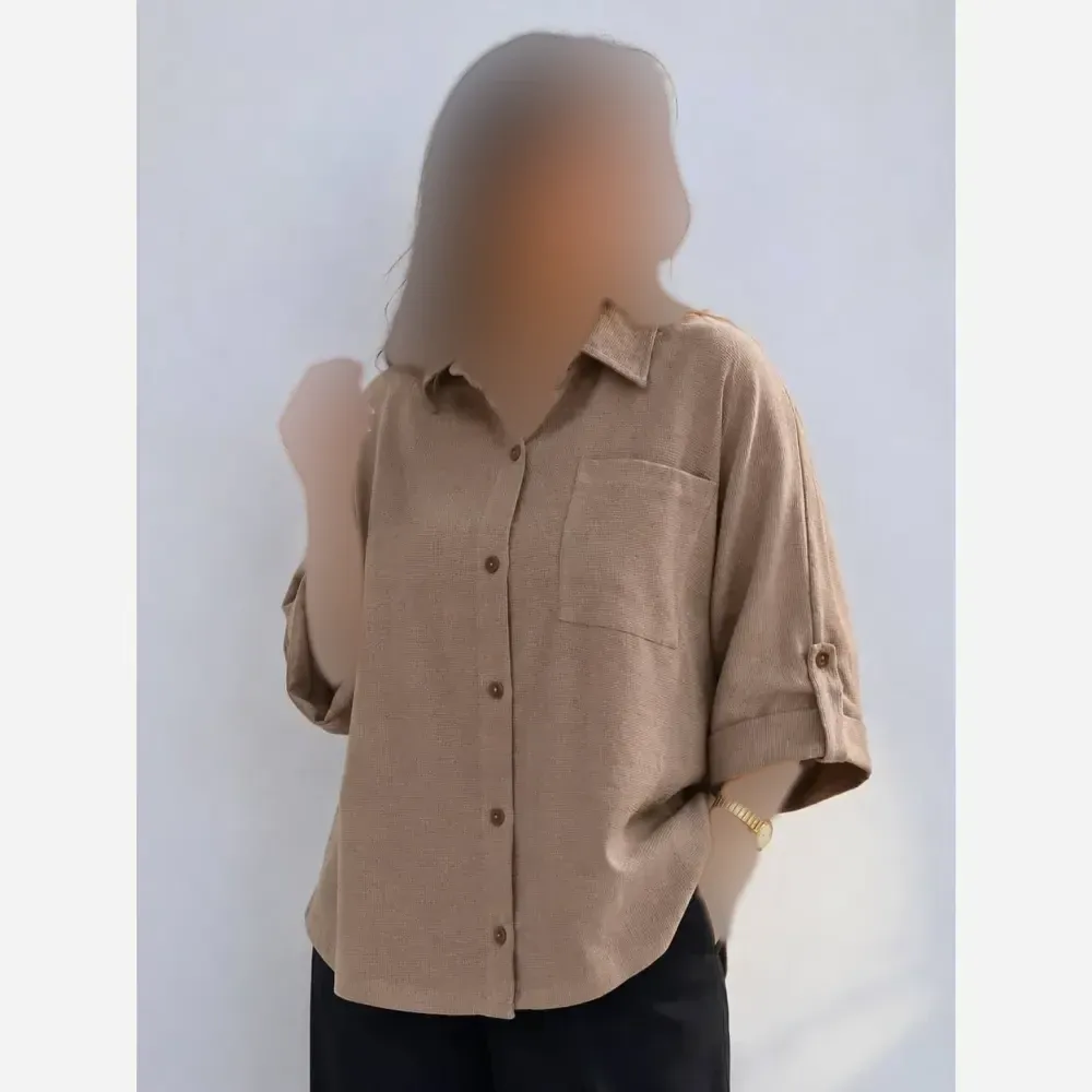 شومیز زنانه باکسی جنس ویو فری سایز تا 48 در 7 رنگ متنوع