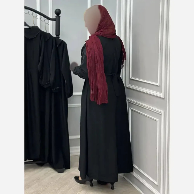 پیراهن مجلسی زنانه مدل سوگلی جنس مازراتی با خرجکار کریستال رنگ مشکی فری سایز 38 تا 46