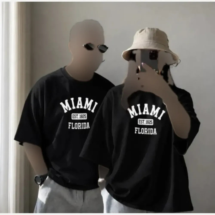 تیشرت باکسی اسپرت طرح MIAMI جنس سوپر پنبه فری سایز