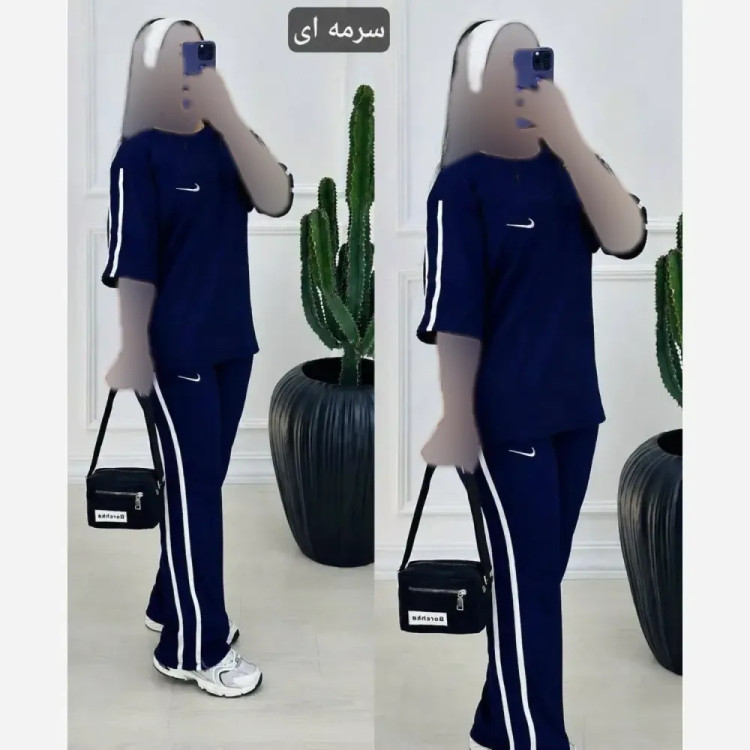 ست تیشرت و شلوار زنانه نایک جنس سوپر اسپان فول کش فری سایز