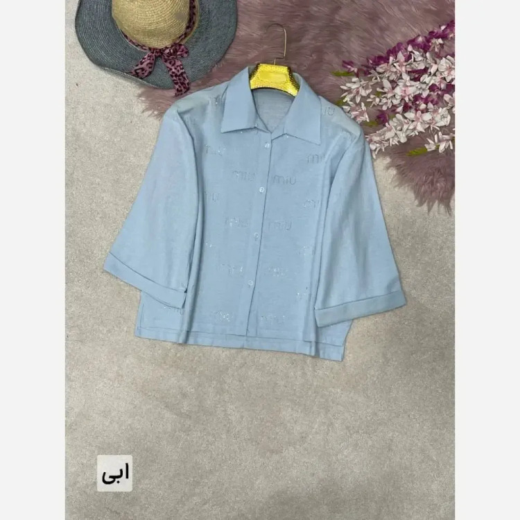 شومیز مانتویی زنانه مدل غزل جنس شانتون شاین فری سایز 38 تا 48