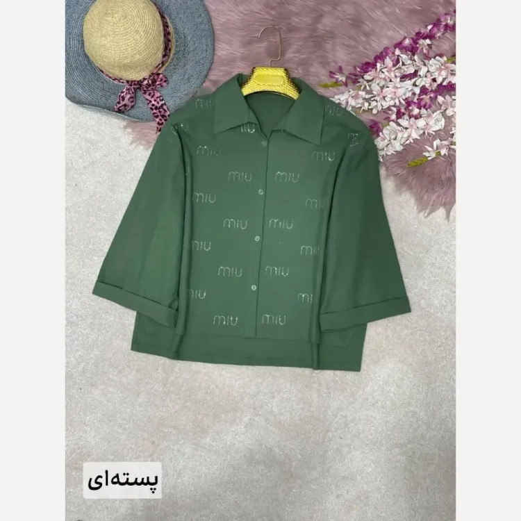 شومیز مانتویی زنانه مدل غزل جنس شانتون شاین فری سایز 38 تا 48