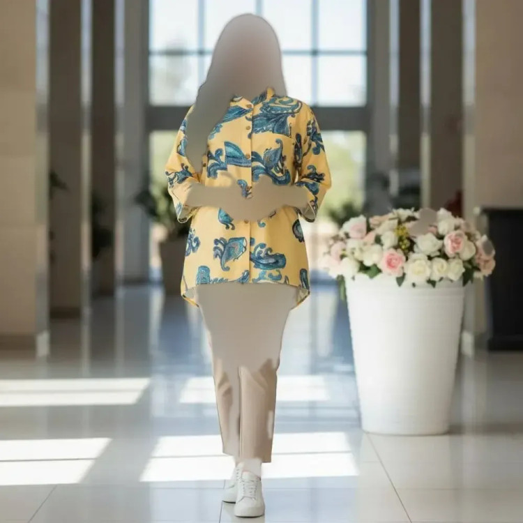 شومیز باکسی زنانه جنس الیزه گرم بالا فری سایز مناسب سایز 38 تا 48