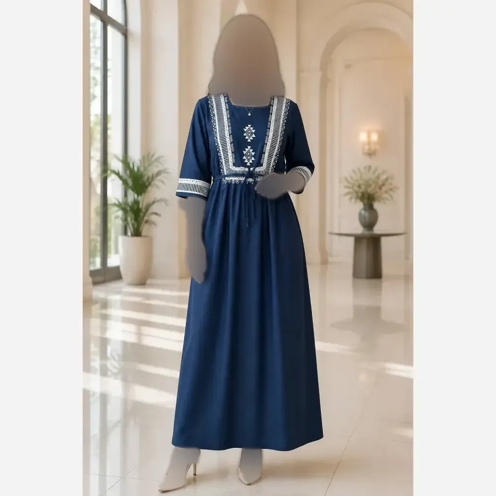 پیراهن ساحلی نخی طرح سرخپوستی فری سایز 38 تا 48