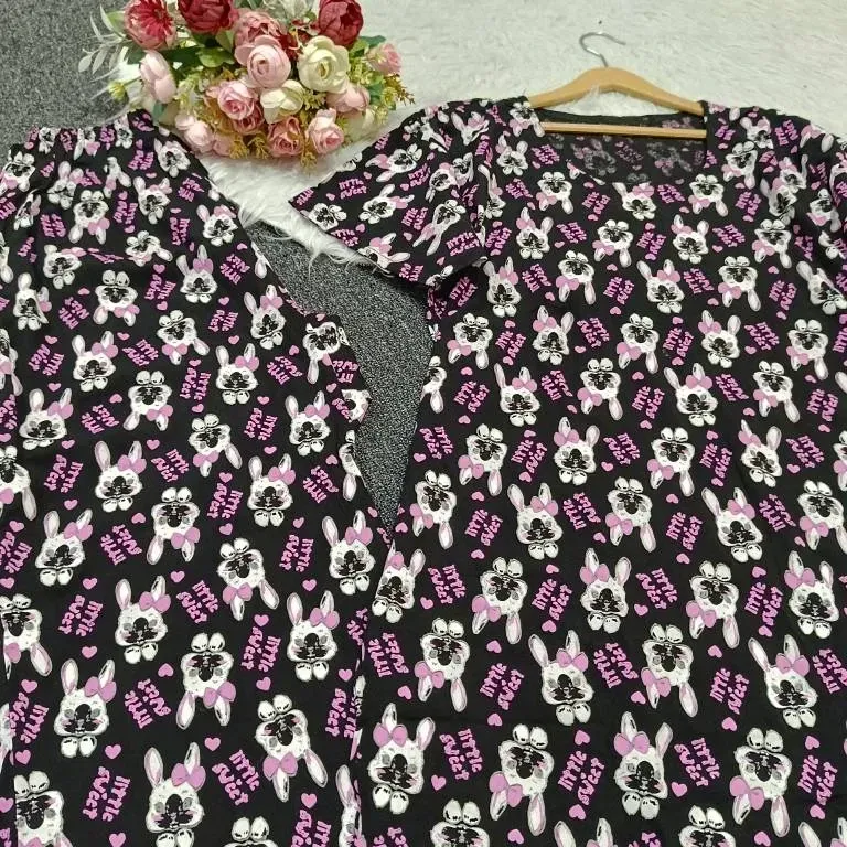 ست تیشرت و شلوار راحتی زنانه نخی فری سایز 38 تا 48