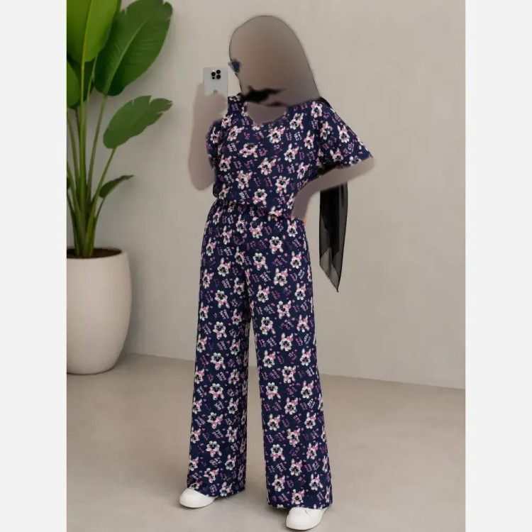 ست تیشرت و شلوار راحتی زنانه نخی فری سایز 38 تا 48