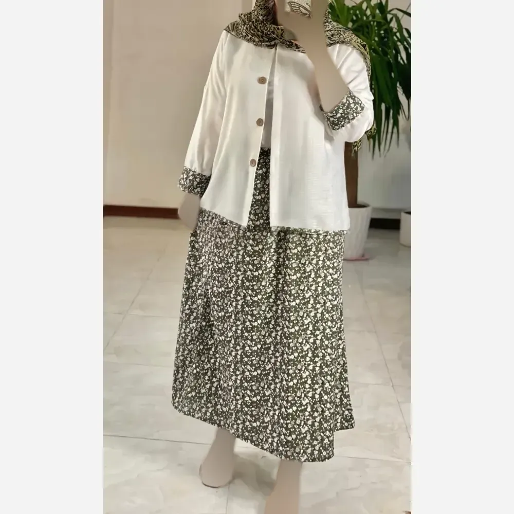 ست شومیز و دامن زنانه مدل پارمیدا جنس شانتون و کراش فری سایز 40 تا 48