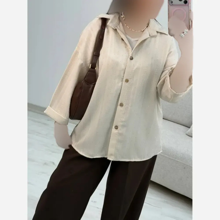 شومیز زنانه نگینی مدل ستاره جنس کوک دوزی نگین کوبی فری سایز 38 تا 46